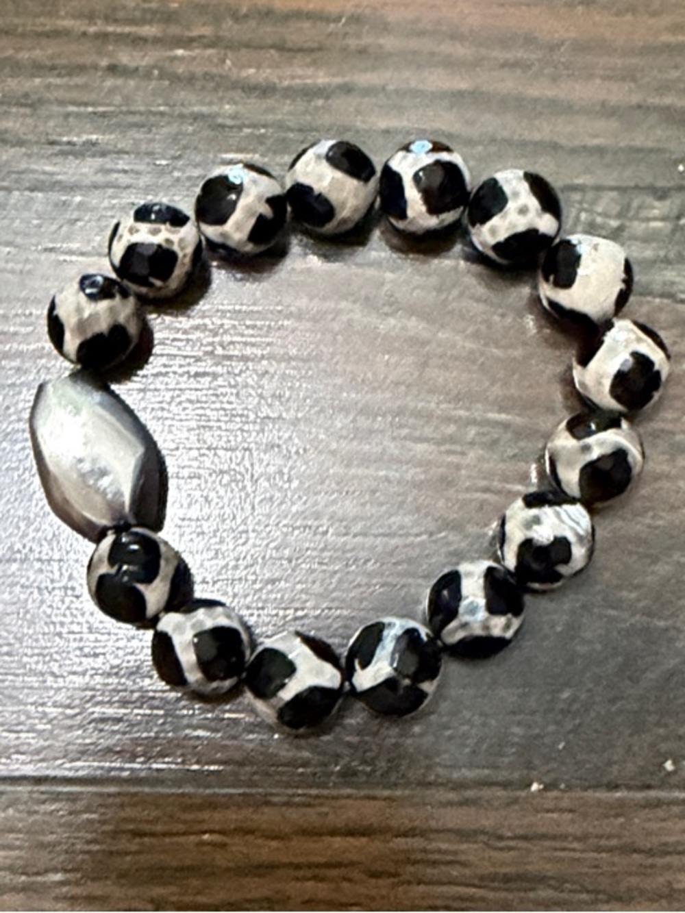 Simon Sebbag Beaded Stretch Bracelet with Sterling Silver Bead
